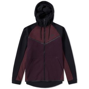 burgundy nike tech hoodie